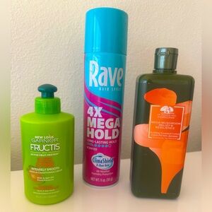 Bundle (3) Origins Mega Mushroon lotion, garnier fructis sleek & shine Hairspray